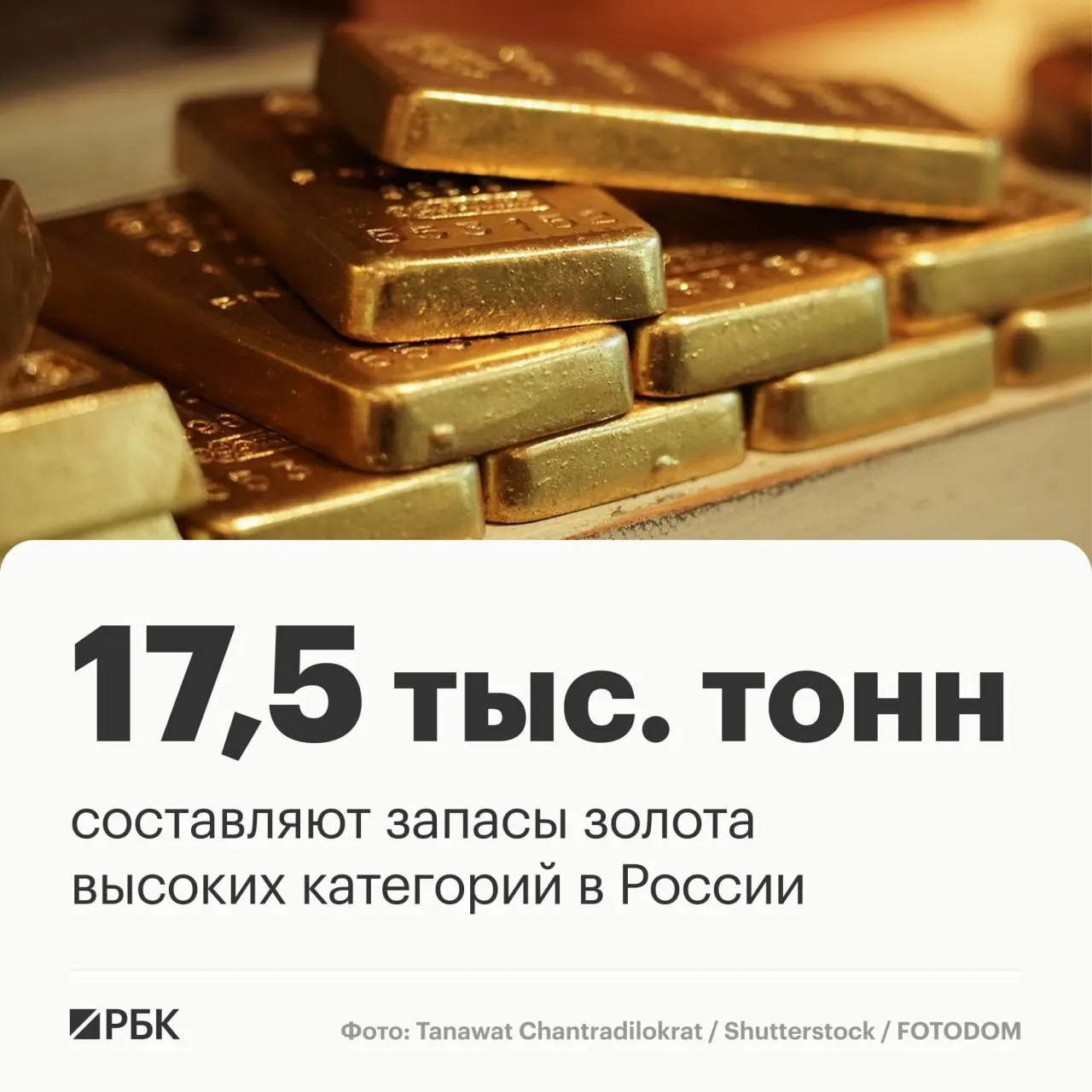 Эксперты подсчитали, что запасы золота в стране составляют около 17,5 тыс. тонн; текущие темпы добычи позволяют сохранить лидерство в течение примерно трех десятилетий, Россия занимает одно из первых мест по запасам и добыче.