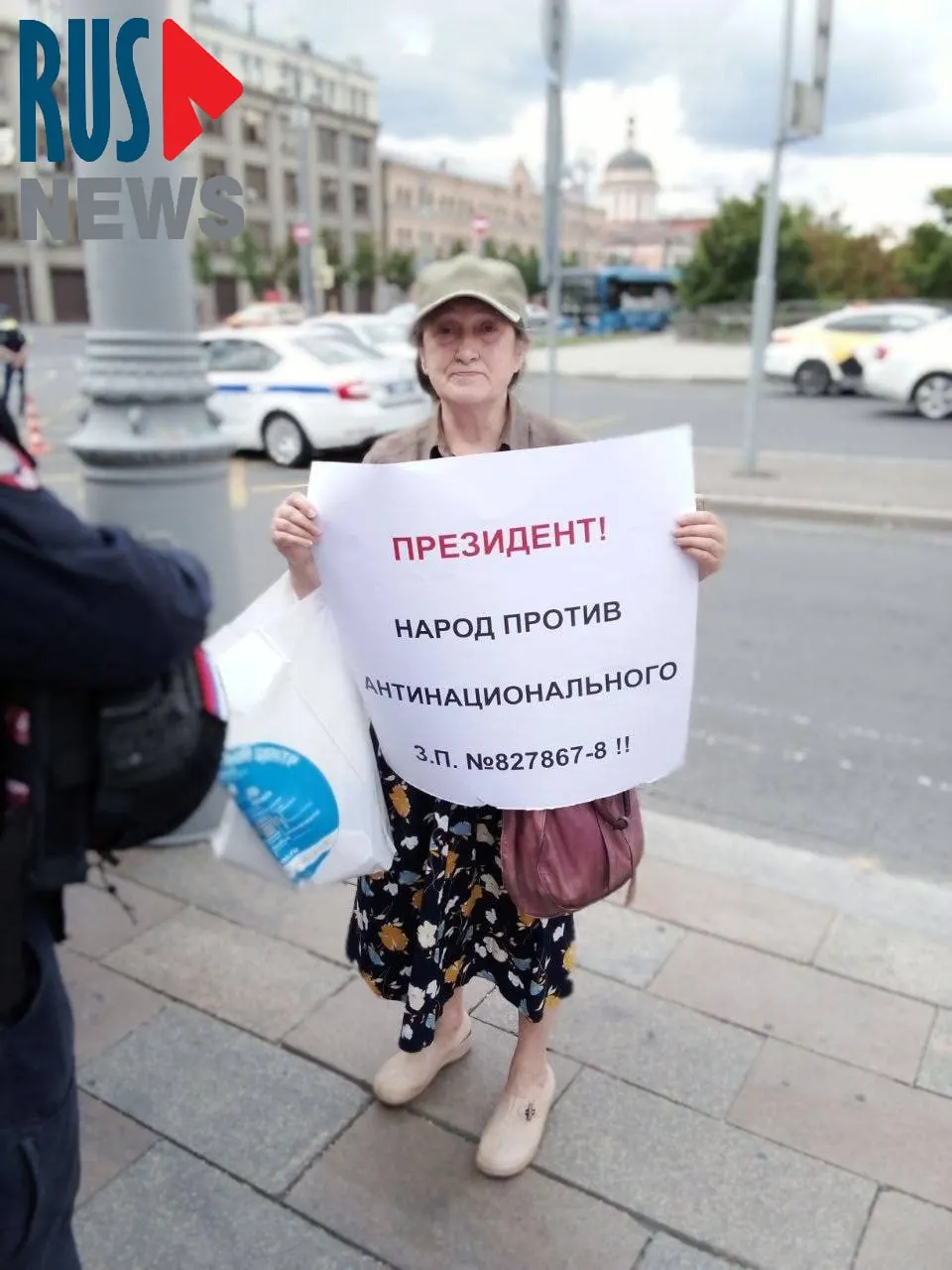 На Старой площади в Москве задержали председателя новосибирского отделения ВООПИК Наталью Шамину, вышедшую в одиночный пикет против законопроекта, передающего регионам право снимать памятники с государственной охраны.