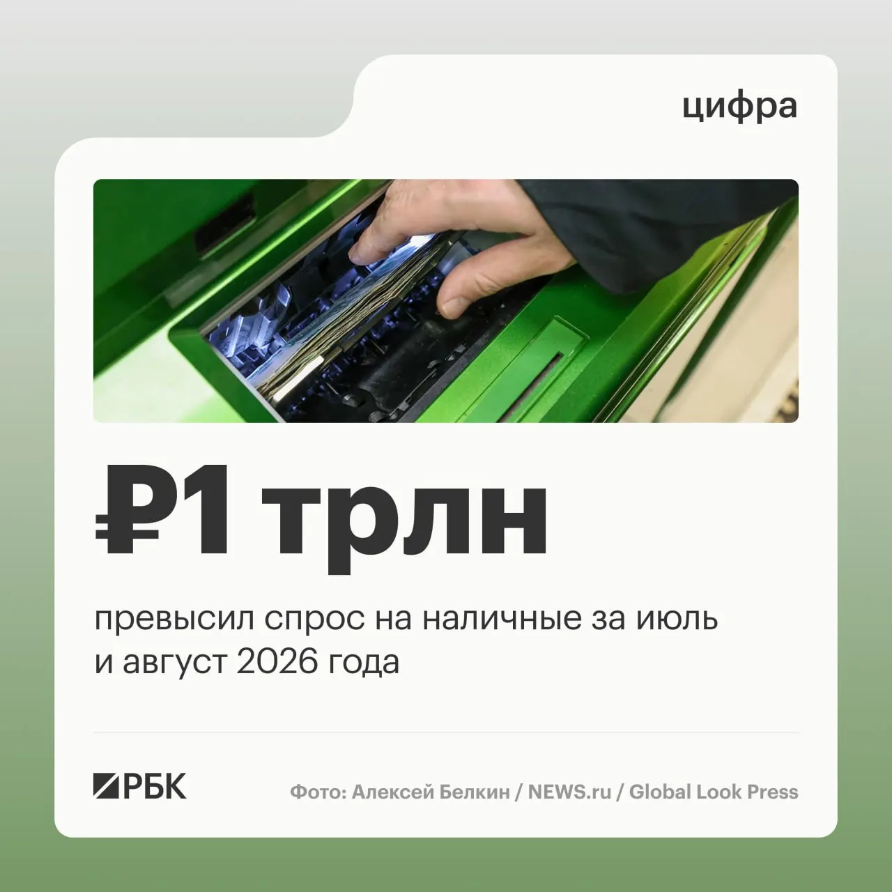 Рост наличных в обращении продолжается: за год объем наличности увеличился примерно на 2,5 трлн руб.